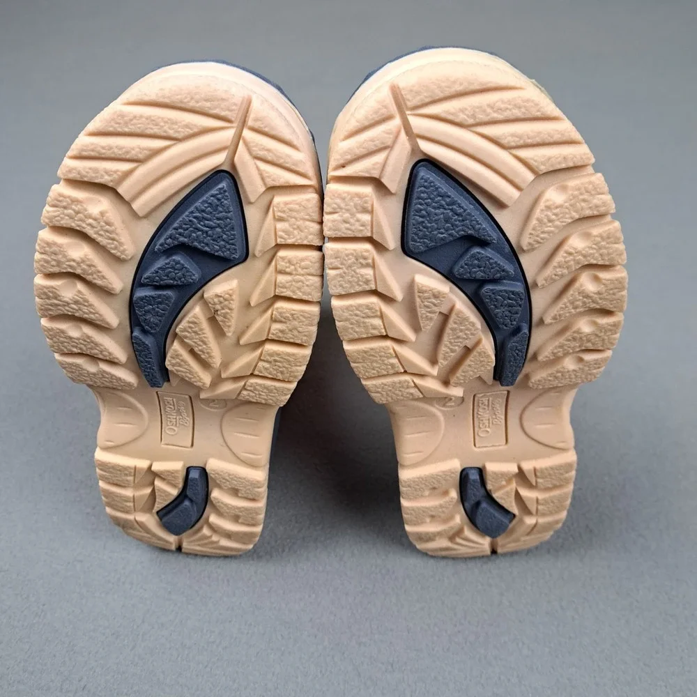Oshkosh Bgosh‎ Snow Boots Youth 2 Pink Blue Duck Faux Fur Trimmed Waterproof
